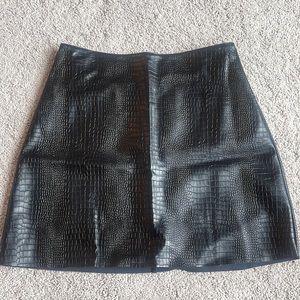 Black leather skirt